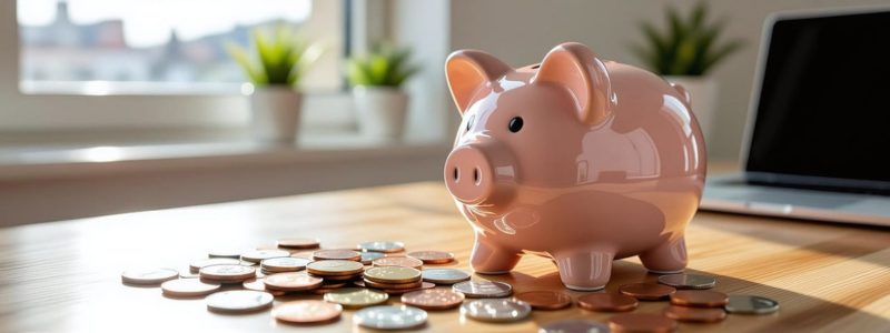 Budgetplanung für Anfänger – Sparschwein auf Münzen als Symbol für Finanzplanung